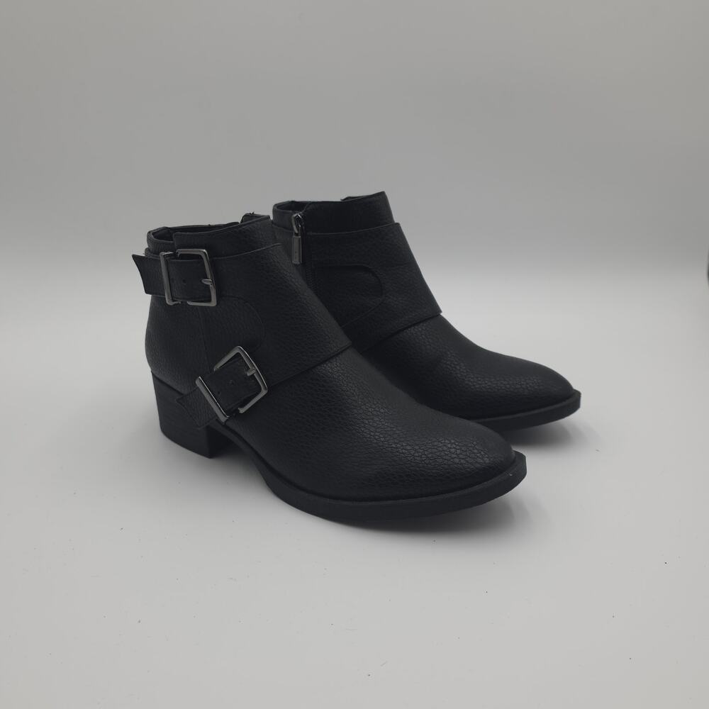 Kenneth Cole Reaction Black Monk Strap Buckle Ankle Boots Size 6